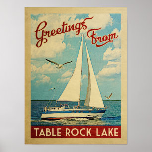 Table Rock Lake Sailboat Vintage Reise Poster