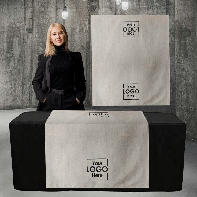 Table Runner Banner Business 2 Logos Faux Linen Wandteppich (Table Runner Banner Business 2 Logos Faux Linen Tapestry)