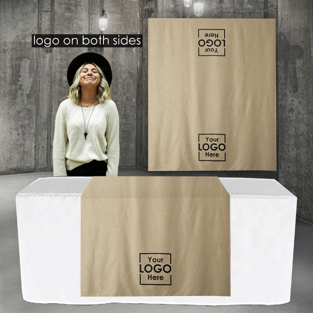 Table Runner Banner Business 2 Logos Imitate Kraft Wandteppich (Table Runner Banner Business 2 Logos Faux Kraft Tapestry)