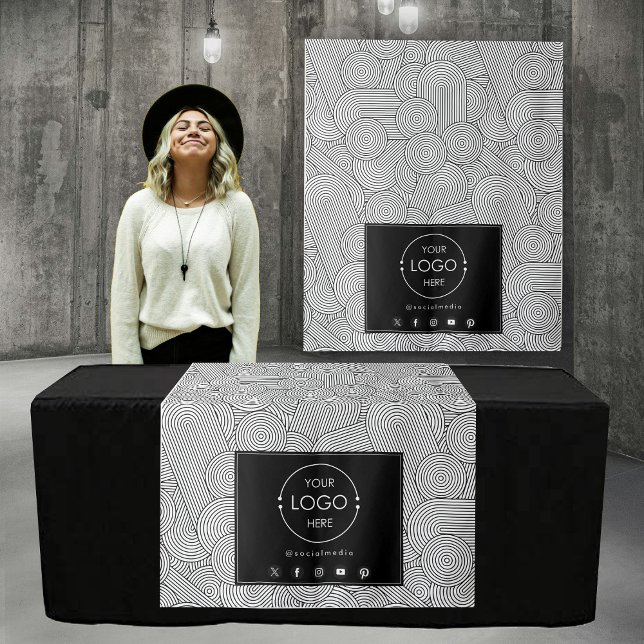 Table Runner Banner Business Logo Mitte Jahrhunder Wandteppich (Table Runner Banner Business Logo Mid Century)