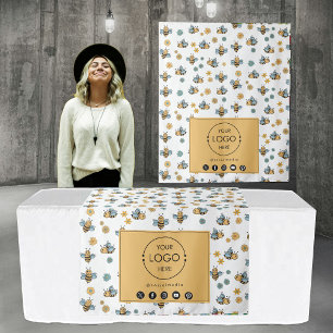 Table Runner Banner Business Logo Social Media Bee Wandteppich