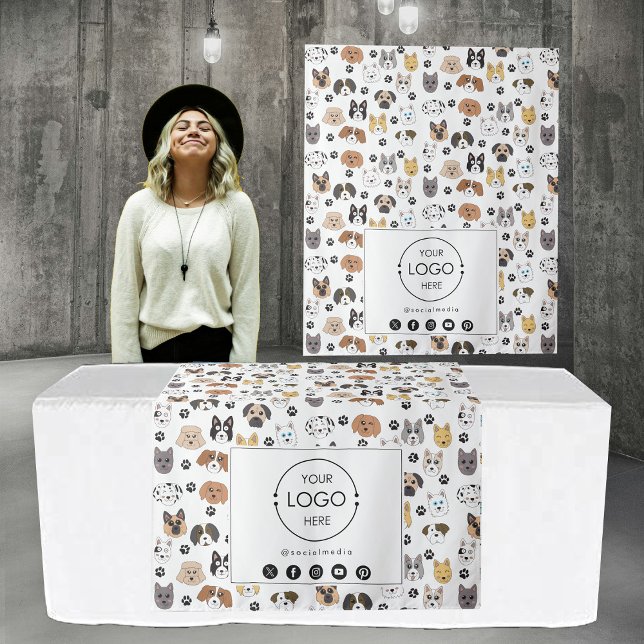 Table Runner Banner Business Logo Social Media Dog Wandteppich (Table Runner Banner Business Logo Social Media Dog Tapestry)