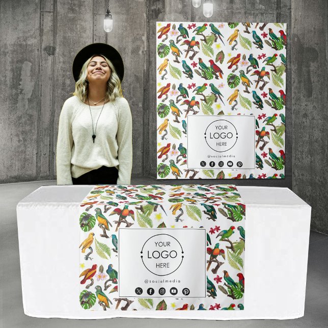 Table Runner Banner Business Logo Wandteppich (Table Runner Banner Business Logo Pet Birds Tapestry)