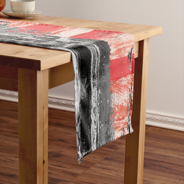 Table Runner – Red Pulse Abstract Design Kurzer Tischläufer (Beispiel)