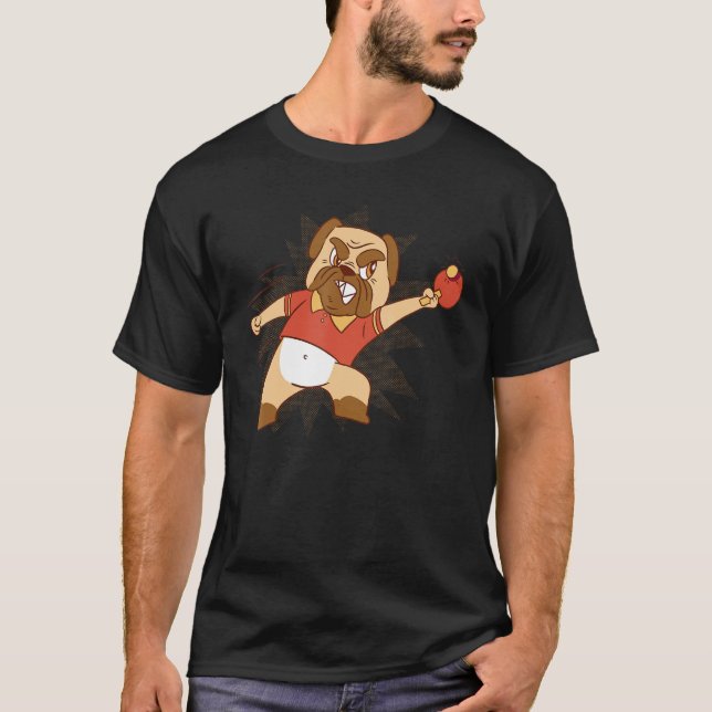 Table Tennis Dog Pong Design Pingpong Outfit Dog P T-Shirt (Vorderseite)