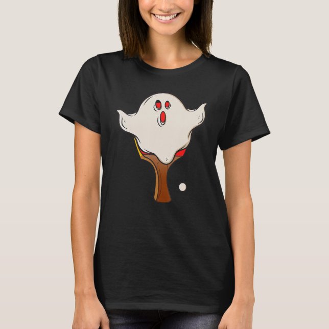 Table Tennis Halloween Ghost Halloween Disguise Ha T-Shirt (Vorderseite)
