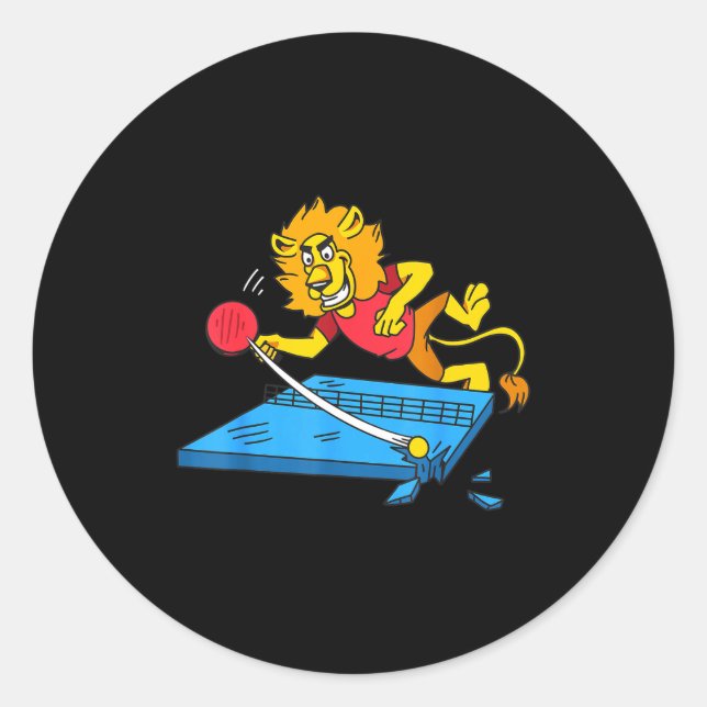 Table Tennis Lion Ng Ng Lion Outfit Table Tennis  Runder Aufkleber (Vorderseite)