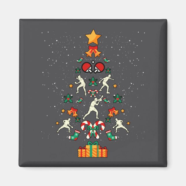 Table Tennis Ng Ng Player Christmas Tree Xmas Long Magnet (Vorne)