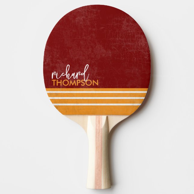 Table Tennis Paddle With Name Red/Orange Tischtennis Schläger (Vorderseite)