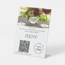*~*Table Tent tabletop Restaurant Menü Upload QR