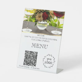 *~*Table Tent tabletop Restaurant Menü Upload QR Sockelschild