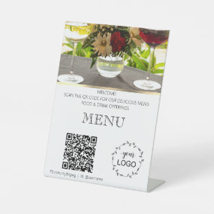 *~*Table Tent tabletop Restaurant Menü Upload QR Sockelschild