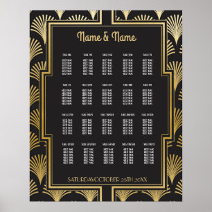 Table Wedding Gatsby Art Deco 1920s 20 Sitzplan P Poster