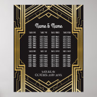 Table Wedding Gatsby Art Deco 1920s Plakatsitze