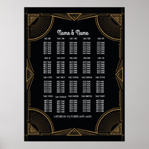 Table Wedding Gatsby Art Deco Poster 20 Sitzplätze