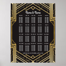 Table Wedding Gatsby Art Deco Poster 20 Sitzplätze