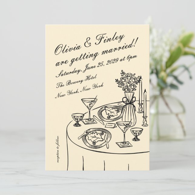 Tableau Wedding Invitation Einladung (Stehend Vorderseite)