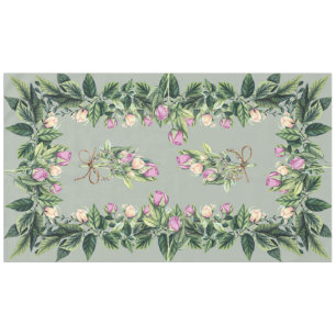 Tablecloth 60"x104" Tulips on the Vine in Sage Tischdecke