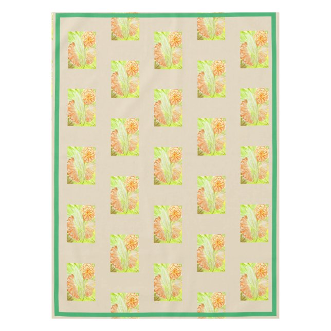 Tablecloth Aspidistra eliator und Gerbera jamesoni Tischdecke (Vorderseite)