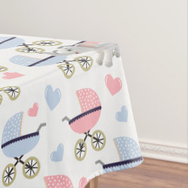 Tablecloth Baby Stroller Stork Pink Blue Elephant Tischdecke
