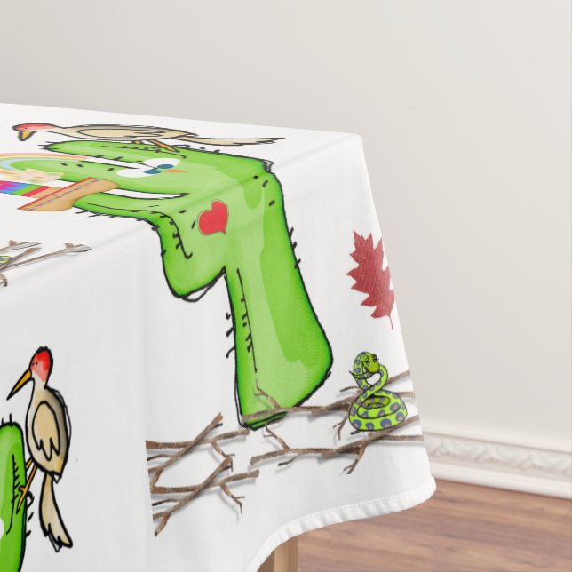 Tablecloth Cactus Bird Tischdecke (Beispiel)