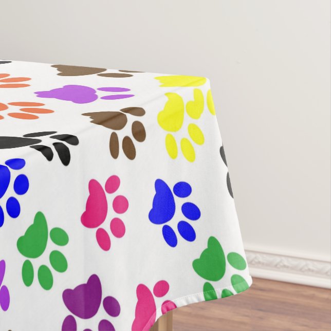 Tablecloth Colorful Colors Paw Prints Tischdecke (Beispiel)