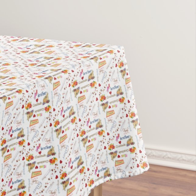 Tablecloth Happy Thanksgiving Segne unsere Zuhause Tischdecke (Beispiel)