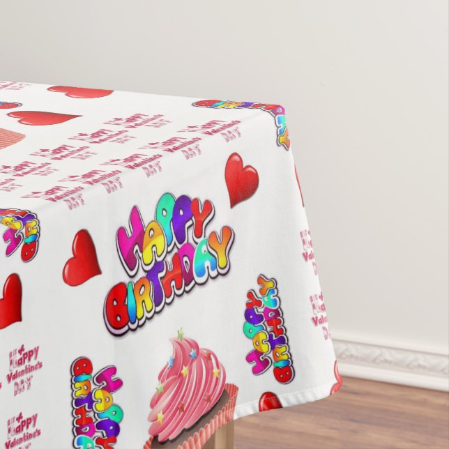Tablecloth Happy Valentine's Day Happy Birthday Tischdecke (Beispiel)