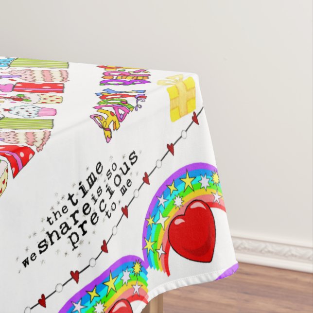 Tablecloth Happy Valentine's Day Happy Birthday Tischdecke (Beispiel)