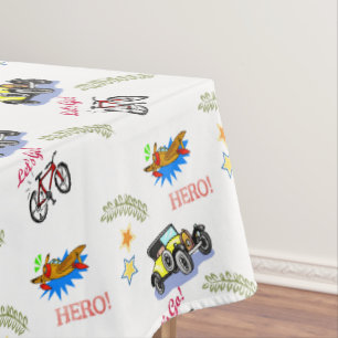 Tablecloth Hero Bicycle Car Flugzeug Tischdecke