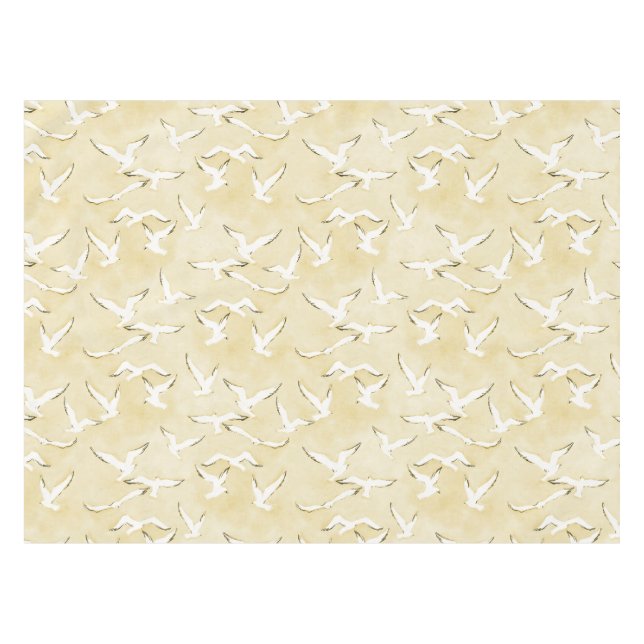 Tablecloth - Nautical Ocean Seagulls Tischdecke (Vorderseite (Horizontal))