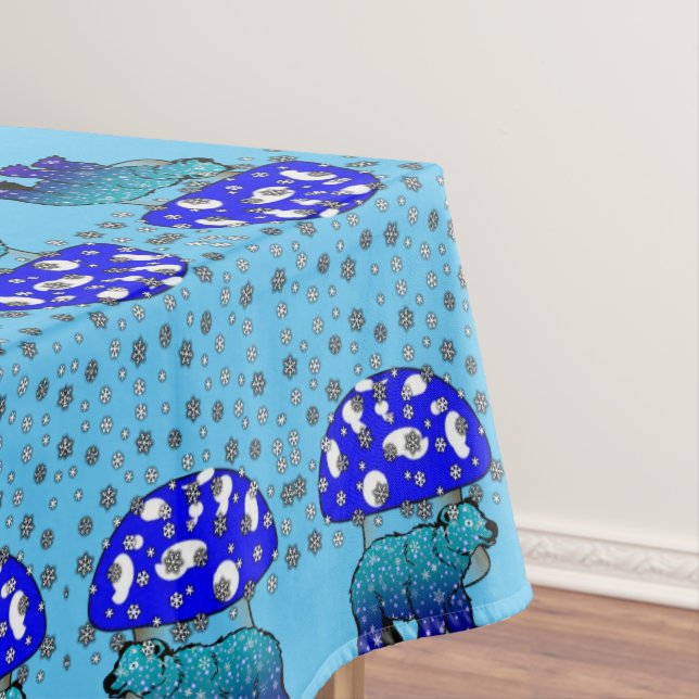 Tablecloth Polar Bear Schneeflocken Tischdecke (Beispiel)