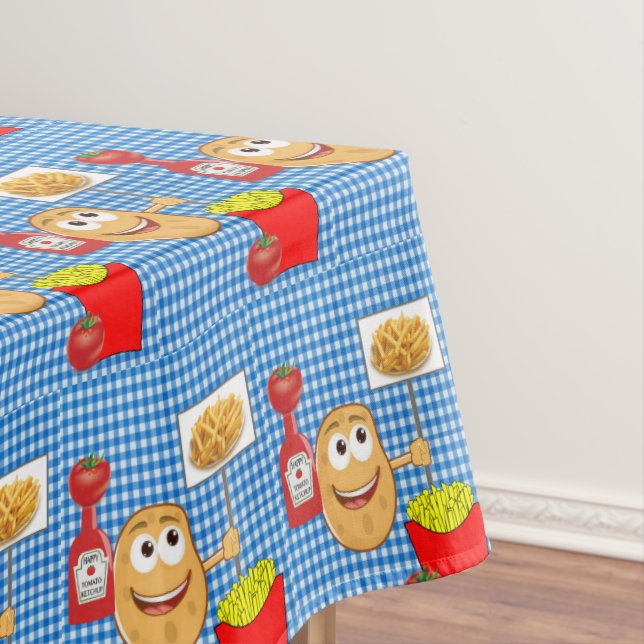 Tablecloth Potato, French Fries, Ketchup Kariert Tischdecke (Beispiel)