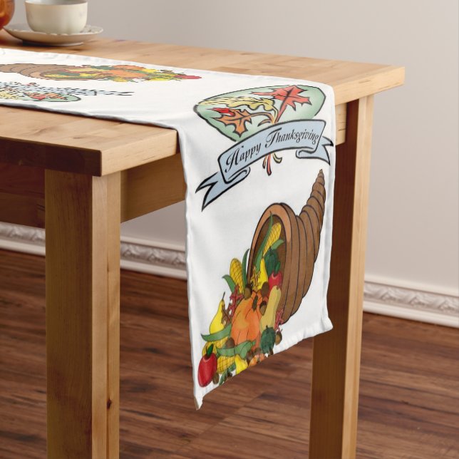 Tablecloth Runner Happy Thanksgiving Day Kurzer Tischläufer (Beispiel)