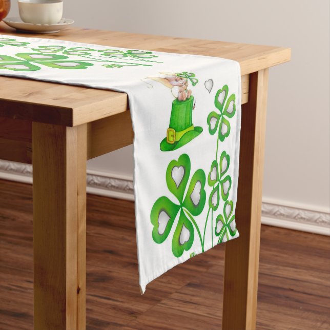 Tablecloth Runner St. Patrick's Day Mice Kurzer Tischläufer (Beispiel)