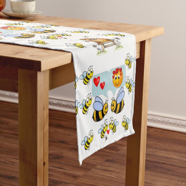 Tablecloth Runner Valentines Bumblebee Kurzer Tischläufer (Beispiel)