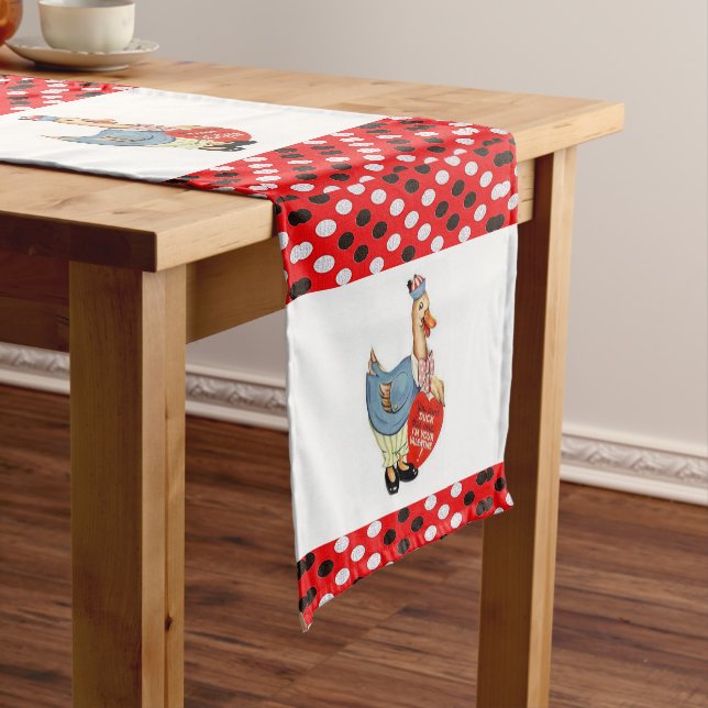 Tablecloth Runner Valentines Duck Kurzer Tischläufer (Beispiel)