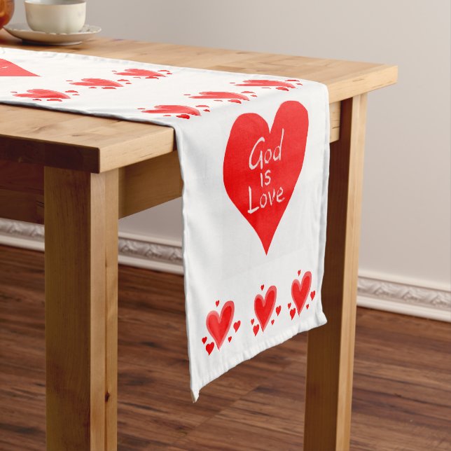 Tablecloth Runner Valentines God is Liebe Kurzer Tischläufer (Beispiel)