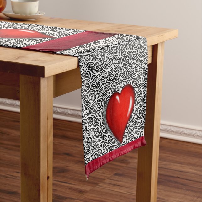 Tablecloth Runner Valentines Herz Kurzer Tischläufer (Beispiel)