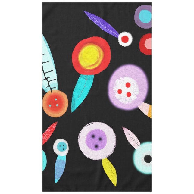 Tablecloth Square Designer Schwarze Blume Tischdecke (Vorderseite)