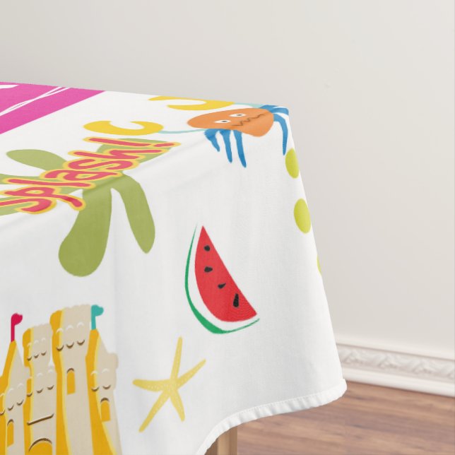 Tablecloth White Beach House Fun Sun Tischdecke (Beispiel)