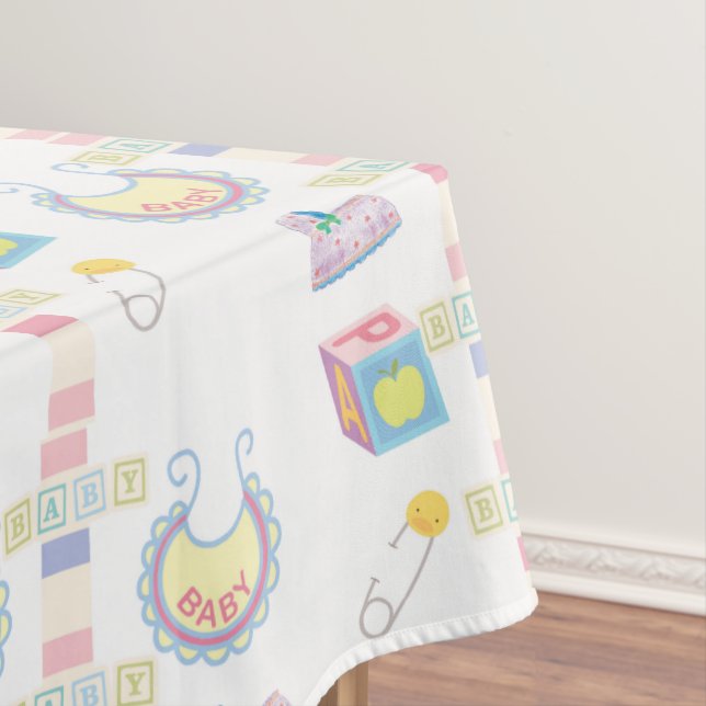 Tablecloth White New Baby Dusche Tischdecke (Beispiel)
