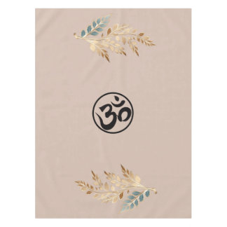Tablecloth with Beige Background, Golden Branches, Tischdecke
