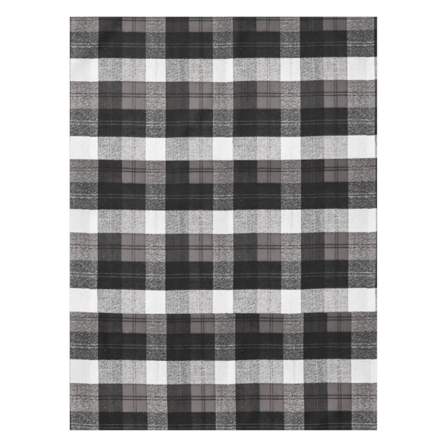 Tablecloth XMAS Baffalo Kariert Schwarz-weiß Chris Tischdecke (Vorderseite)