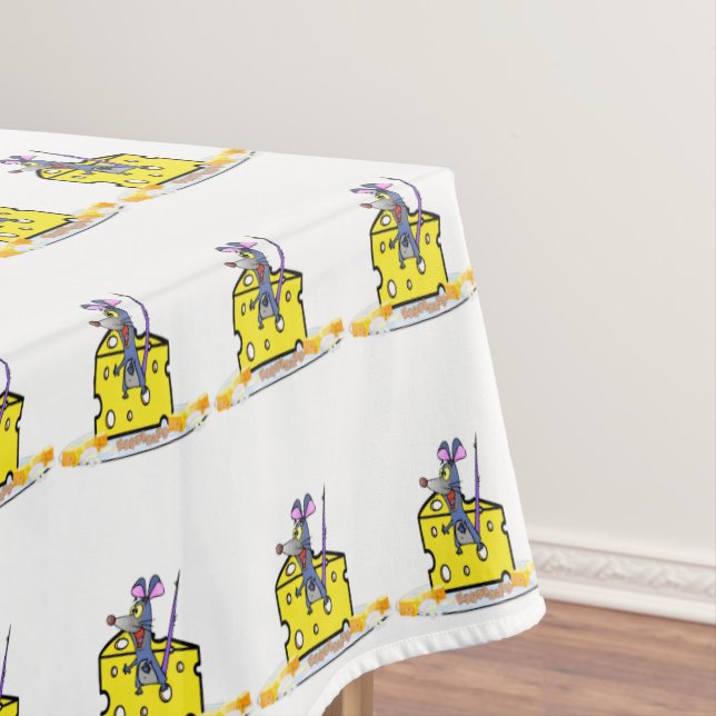 Tableclout Weißer Käse Gelbe Maus Tischdecke (Beispiel)