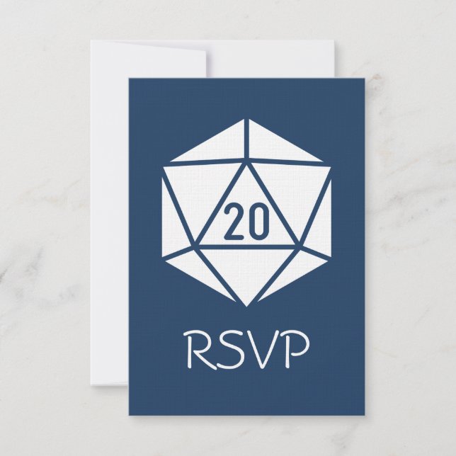 Tabletop Chic auf Navy RSVP Card Karte (Vorderseite)