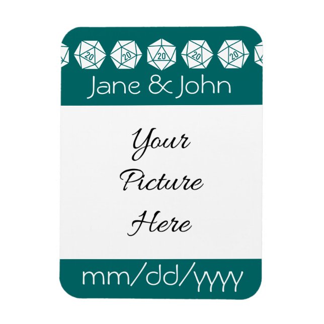 Tabletop Chic im Aquamarinen Rett-the-Date-Magnet Magnet (Vertikal)