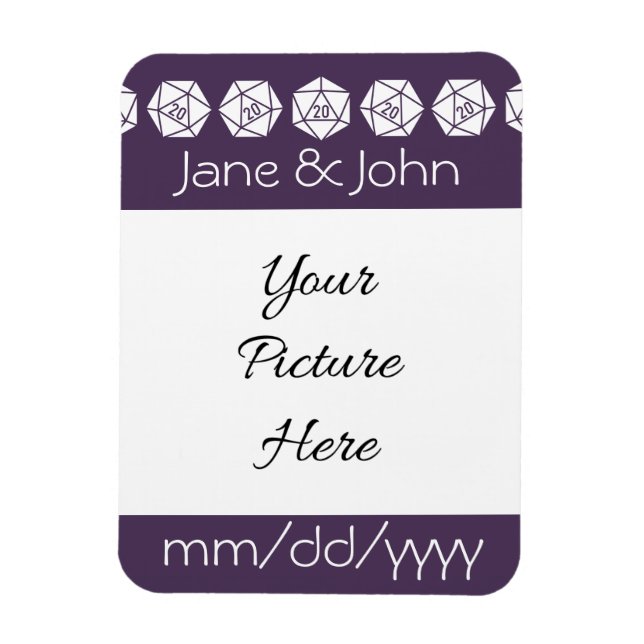Tabletop Chic im Lila Rett-the-Date-Magnet Magnet (Vertikal)