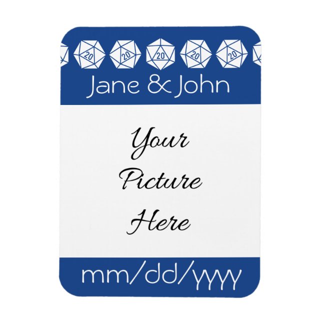 Tabletop Chic in Blue Rett-the-Date Magnet (Vertikal)