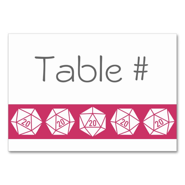 Tabletop Chic in der Himbeerentabelle Tischnummer (Vorderseite)